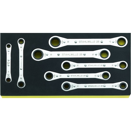Stahlwille Tools Ratchet ring Wrenchs i.TCS inlay No.TCS 25/7 1/3-tray7-pcs. 96838751